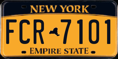 NY license plate FCR7101
