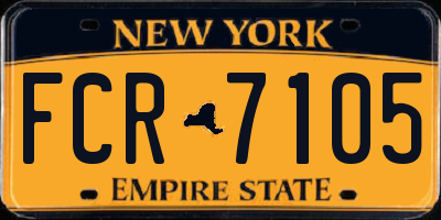 NY license plate FCR7105