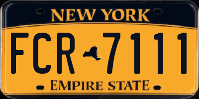 NY license plate FCR7111