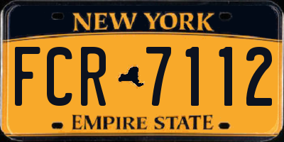 NY license plate FCR7112