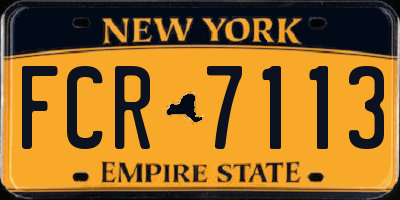 NY license plate FCR7113