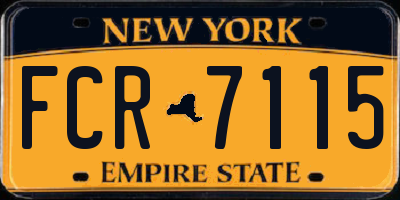 NY license plate FCR7115