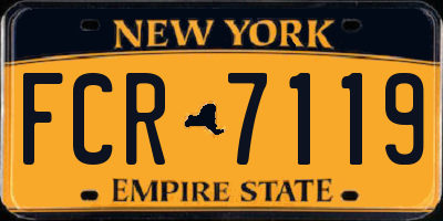 NY license plate FCR7119