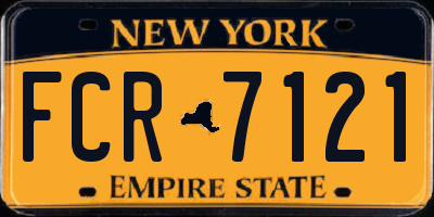 NY license plate FCR7121
