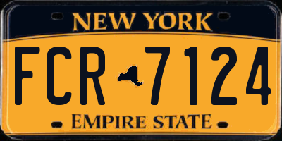 NY license plate FCR7124
