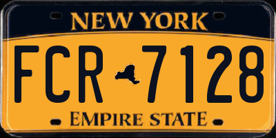 NY license plate FCR7128