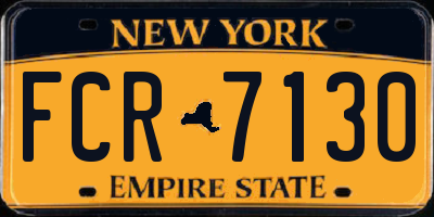 NY license plate FCR7130