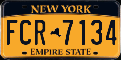 NY license plate FCR7134