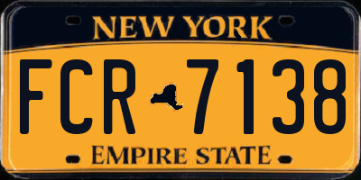 NY license plate FCR7138
