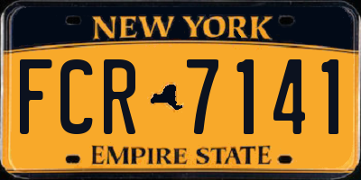 NY license plate FCR7141