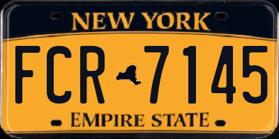 NY license plate FCR7145