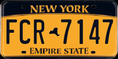 NY license plate FCR7147