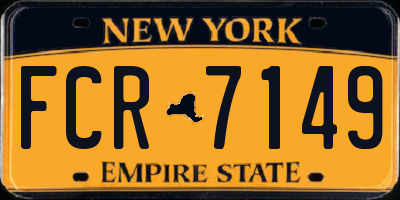 NY license plate FCR7149