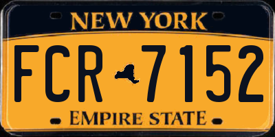 NY license plate FCR7152