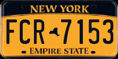 NY license plate FCR7153