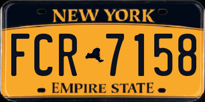 NY license plate FCR7158