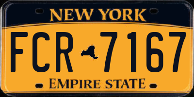 NY license plate FCR7167