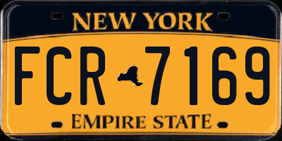 NY license plate FCR7169