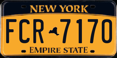 NY license plate FCR7170