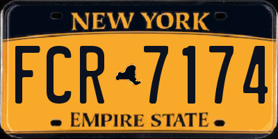NY license plate FCR7174