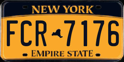 NY license plate FCR7176