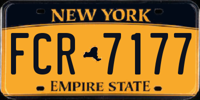 NY license plate FCR7177