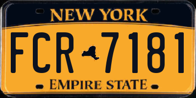 NY license plate FCR7181