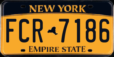 NY license plate FCR7186
