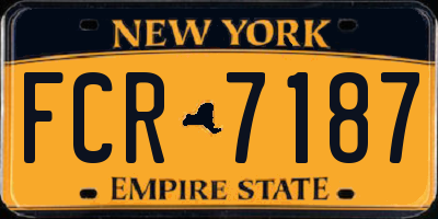 NY license plate FCR7187
