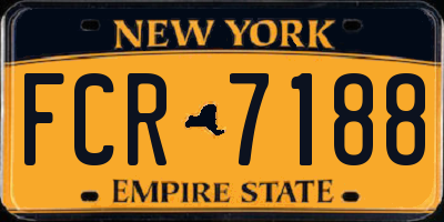 NY license plate FCR7188