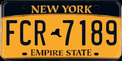 NY license plate FCR7189