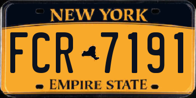 NY license plate FCR7191