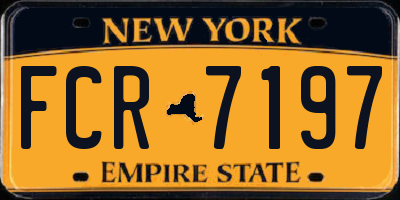NY license plate FCR7197