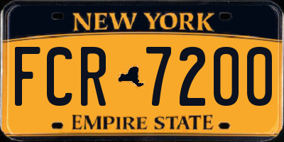 NY license plate FCR7200