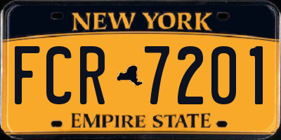 NY license plate FCR7201