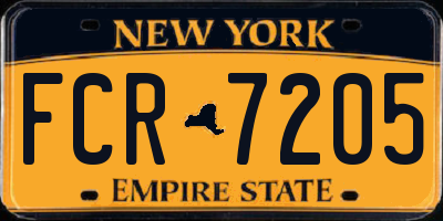 NY license plate FCR7205
