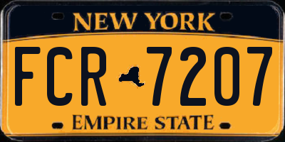 NY license plate FCR7207