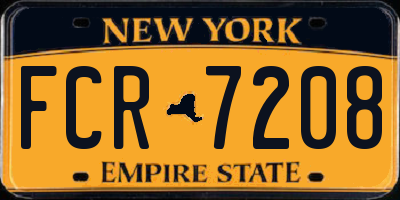 NY license plate FCR7208