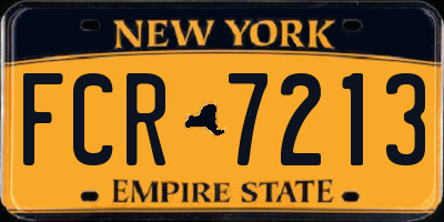 NY license plate FCR7213