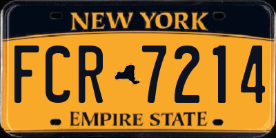 NY license plate FCR7214