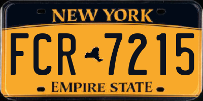 NY license plate FCR7215