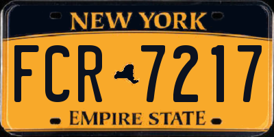 NY license plate FCR7217