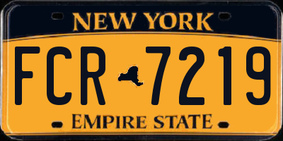 NY license plate FCR7219