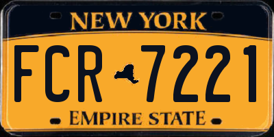 NY license plate FCR7221
