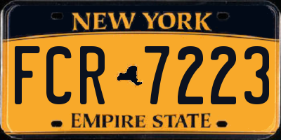 NY license plate FCR7223