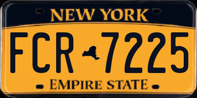 NY license plate FCR7225