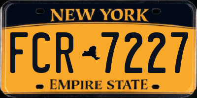 NY license plate FCR7227