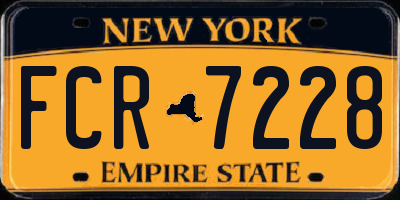 NY license plate FCR7228
