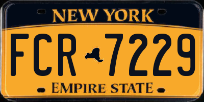 NY license plate FCR7229