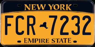 NY license plate FCR7232